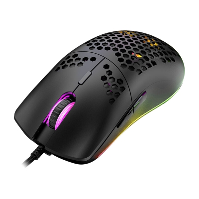 XYH90 Wired Lightweight Gaming Mouse Macro Programmable Honeycomb Hollow RGB Luminescent for Computer Laptop